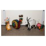 Set of Four Adorable Tin Lawn Ornaments