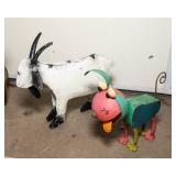 Set of Four Adorable Tin Lawn Ornaments