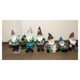 Set of Six Resin Garden Gnomes