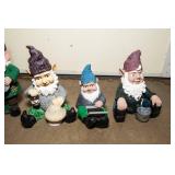 Set of Six Resin Garden Gnomes