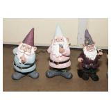 Six Outdoor Yard Gnomes