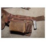 Leather Tool Belt with Work Gloves & Knee Pads