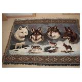 Ducks Unlimited Tapestry Throw – Wolf Scene by Larry Chandler