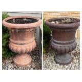 Set of Two Outdoor Resin Flower Pots