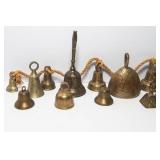 Large Lot of Vintage Brass Bells