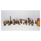Large Lot of Vintage Brass Bells