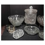 Cut Glass Serving Ware - 8 Pieces