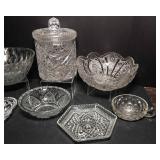 Cut Glass Serving Ware - 8 Pieces