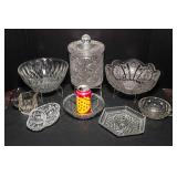 Cut Glass Serving Ware - 8 Pieces