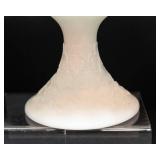 Vintage Fenton Silver Crest Spanish Lace Pedestal White Milk Glass Cake Plate