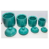 Set of Four Home Collection Stoneware 1991 Canisters