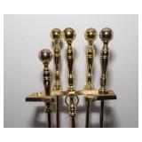 MCM 4-Piece Brass Fireplace Tool Set with Stand