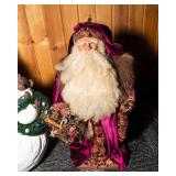 Large Santa and Snowman Figurines