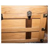 Vintage Oak Steamer Trunk with Key