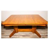 Wood Dining Table with 6 Upholstered Chairs