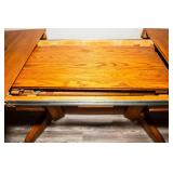 Wood Dining Table with 6 Upholstered Chairs