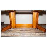 Wood Dining Table with 6 Upholstered Chairs