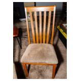 Wood Dining Table with 6 Upholstered Chairs