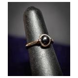 14K Gold Ring with Black Pearl (Likely) – Size 5.25