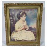 Antique Framed "The Age of Innocence" by Joshua Reynolds