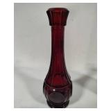 Wheaton Bullseye Ruby Red Bud Vase, Pink Swirl Vase & Tall Amethyst Vase