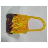 Murano Style Blown Glass Art Purse