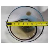 MCM Glass Art Vase & Bowl