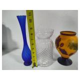 Lot of Glass Vases & Mosiac Decanter