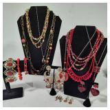Beautiful Reds!  Lot of Assorted Costume Jewelry