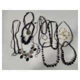 Lot of Asst Black Tone Costume Necklaces