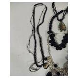 Lot of Asst Black Tone Costume Necklaces