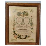 Framed Marriage Certificate from 1910