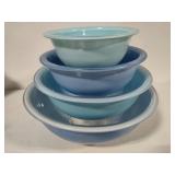 Pyrex "Moody Blues" Glass Mixing Bowl Set
