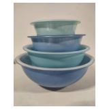 Pyrex "Moody Blues" Glass Mixing Bowl Set