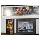 NYC Panorama of Times Square, Canvas Street Sign & Framed Twin Towers by Haiyan
