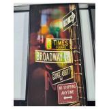 NYC Panorama of Times Square, Canvas Street Sign & Framed Twin Towers by Haiyan