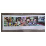 NYC Panorama of Times Square, Canvas Street Sign & Framed Twin Towers by Haiyan