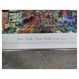 NYC Panorama of Times Square, Canvas Street Sign & Framed Twin Towers by Haiyan
