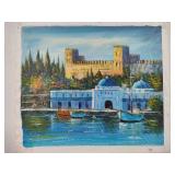 Canvas Oil Painting - Riverside Temple by Alexiey