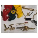 Assorted Lot of Medals, Pins, Cufflinks, Tie Tacks, Etc.