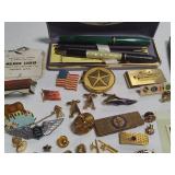 Large Lot of Money Clips, Pins, American Legion/Shriner/Lions/Masonic Jewelry, Etc.
