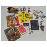 Misc Lot of Keychains, Cards, Pez, Loaded Dice, Etc.