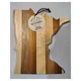 Rock & Branch Minnesota Shaped Cutting Board *New w/Tag* & Large Bowl of Asst Fruits