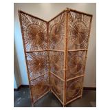 Wicker Three Panel Room Divider