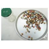 Jar of Vintage Clay Marbles 1.75lbs