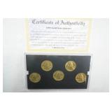 1999 Gold Edition State Quarter Collection. 24K Gold Layered