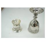Vintage Silver-Plated Goblet 5" tall; Vintage Silver-Plated Kiddush cup 2.25" tall
