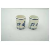 Vintage Collectible Delft Blue Holland Heineken Ceramic Stein and shot glasses