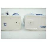 Vintage Delft Blue Dutch boy and girl kissing figurines (4ct)