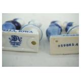 Vintage Delft Blue Dutch boy and girl kissing figurines (4ct)